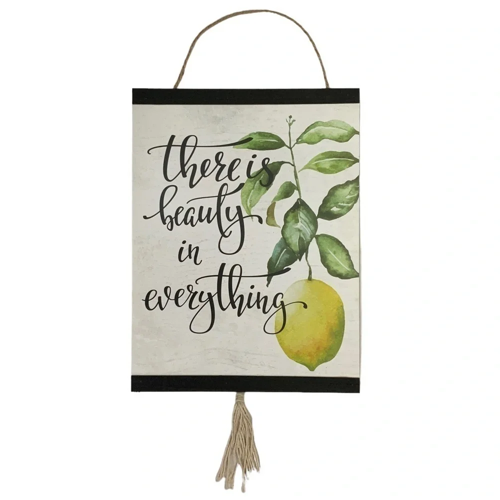 Zest Garden Wall Hanging Lemon Modern FarmHouse Shabby Phrase Large 25 x 12 in